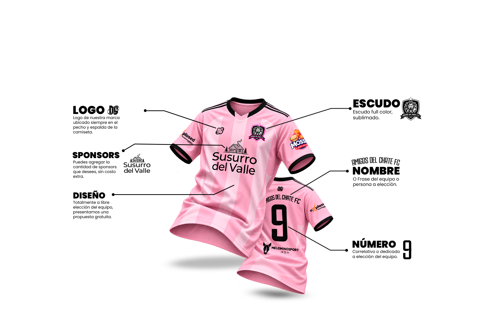 Personaliza tu camiseta: logo DS, sponsors, diseño, escudo, nombre y número